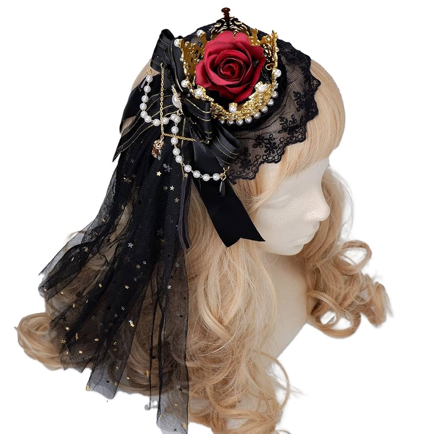 イノワ　ミニハット　ヘッドドレス　アクセサリー　ロリィタ　クラロリ　王子服　黒 イノワ ミニハット ヘッドドレス アクセサリー ロリィタ